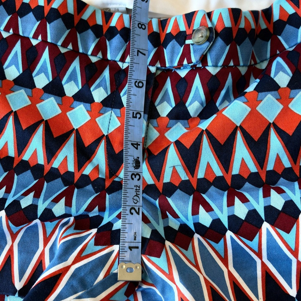J. Crew Colorful Mosaic Printed 3" Chino Shorts Style 37569 Size 0 Low Rise Boho - Picture 5 of 7